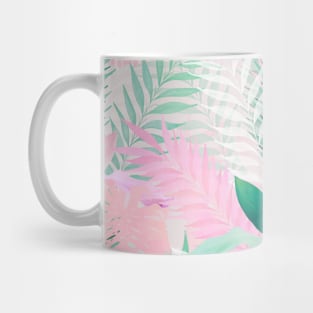 Summer Tropical Pink Mint Palm Foliage Greenery Mug